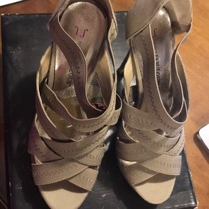 Taupe high heels